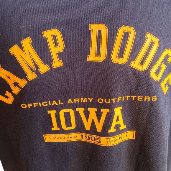 Large Vintage T-shirt Camp Dodge Iowa Official Army Outfitters Softees Choice - Picture 3 of 7
